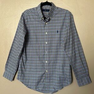 Ralph Lauren Men’s Long Sleeve Button Down Plaid Shirt. Medium Size. 100% Cotton